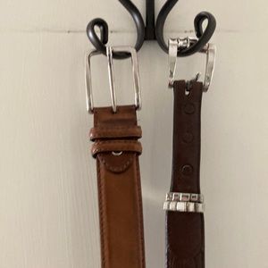 Two Men's Leather Belts size 34 -Bontoni & Western